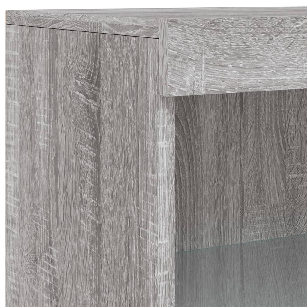 vidaXL Sideboard with LED Lights Grey Sonoma 60.5x37x100 cm