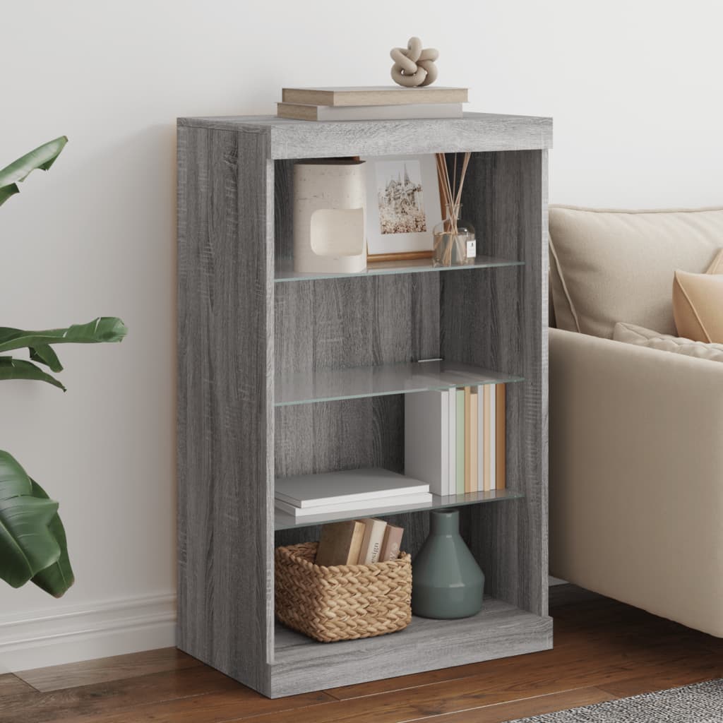 vidaXL Sideboard with LED Lights Grey Sonoma 60,5x37x100 cm