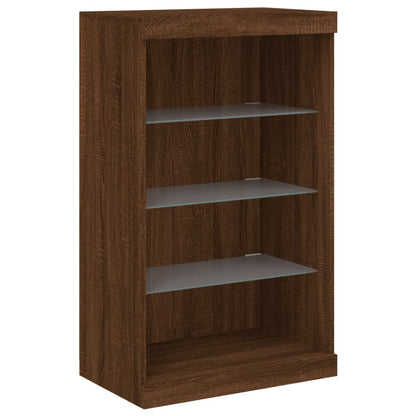 vidaXL Sideboard with LED Lights Brown Oak 60,5x37x100 cm