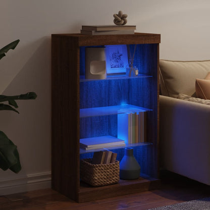 vidaXL Sideboard with LED Lights Brown Oak 60,5x37x100 cm