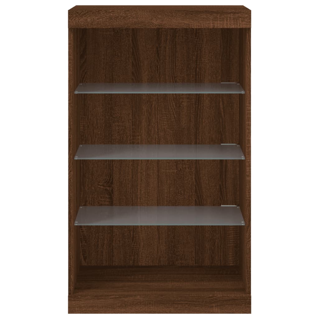 vidaXL Sideboard with LED Lights Brown Oak 60,5x37x100 cm