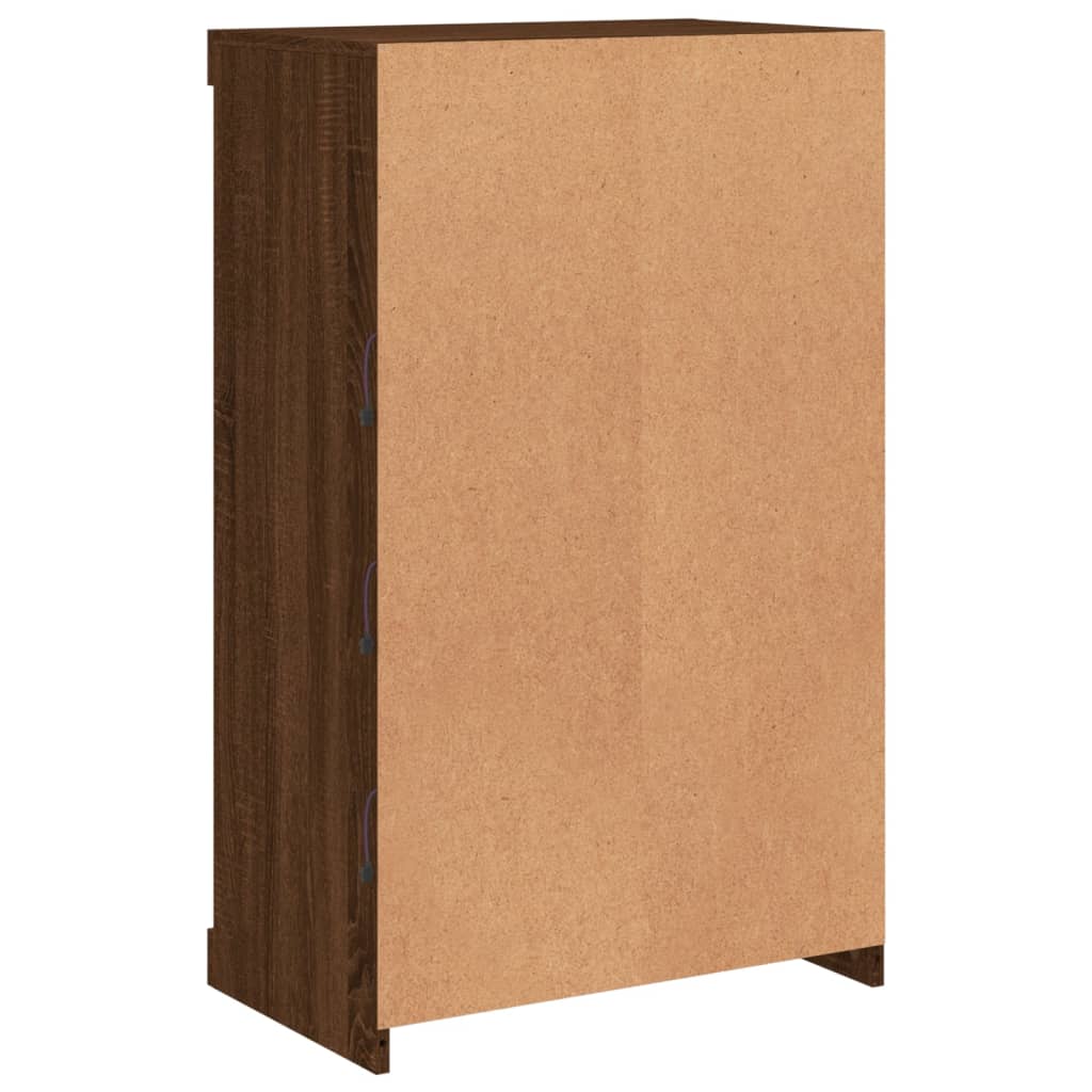 vidaXL Sideboard with LED Lights Brown Oak 60,5x37x100 cm