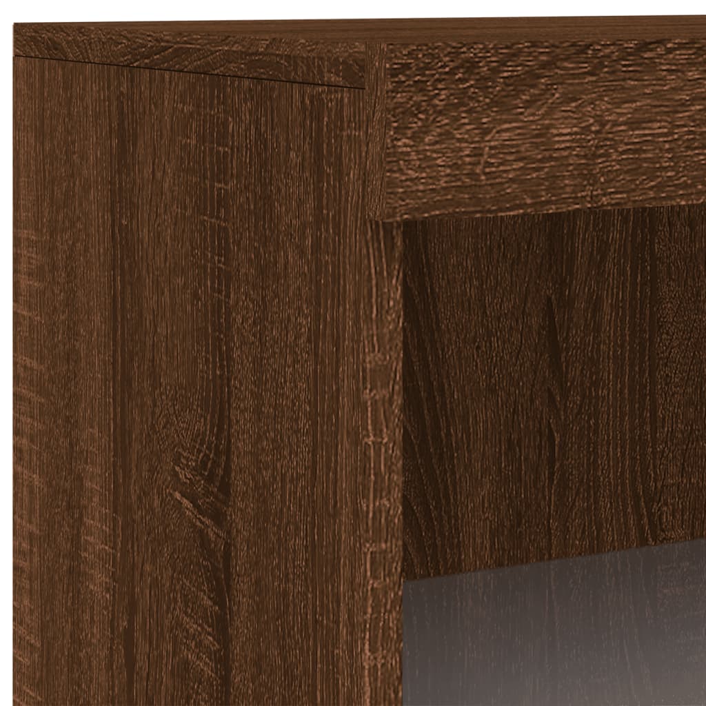 vidaXL Sideboard with LED Lights Brown Oak 60,5x37x100 cm