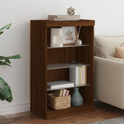 vidaXL Sideboard with LED Lights Brown Oak 60,5x37x100 cm