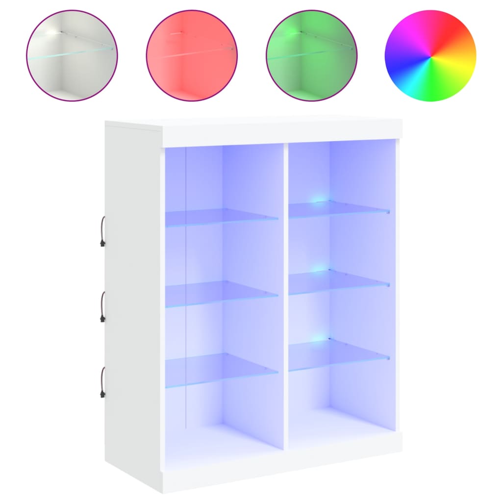 vidaXL Sideboard with LED Lights White 81x37x100 cm