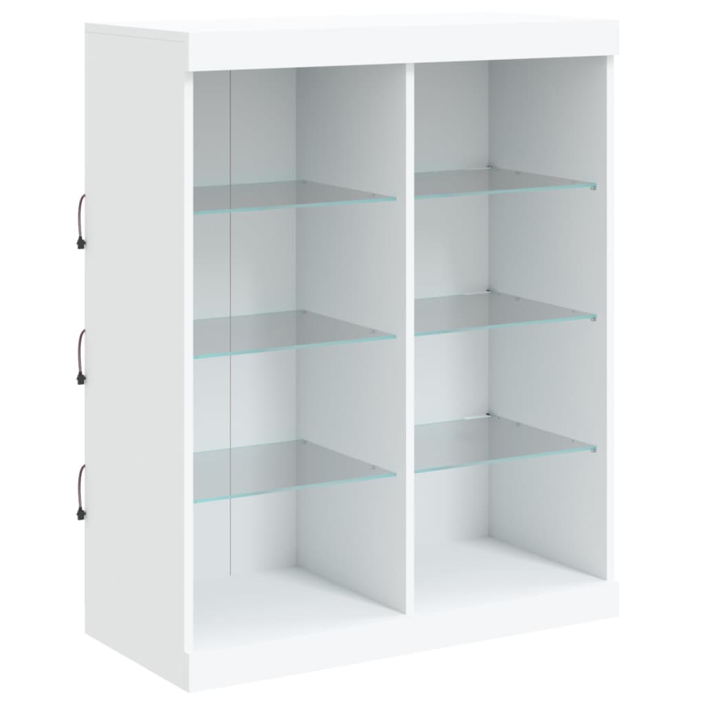 vidaXL Sideboard with LED Lights White 81x37x100 cm