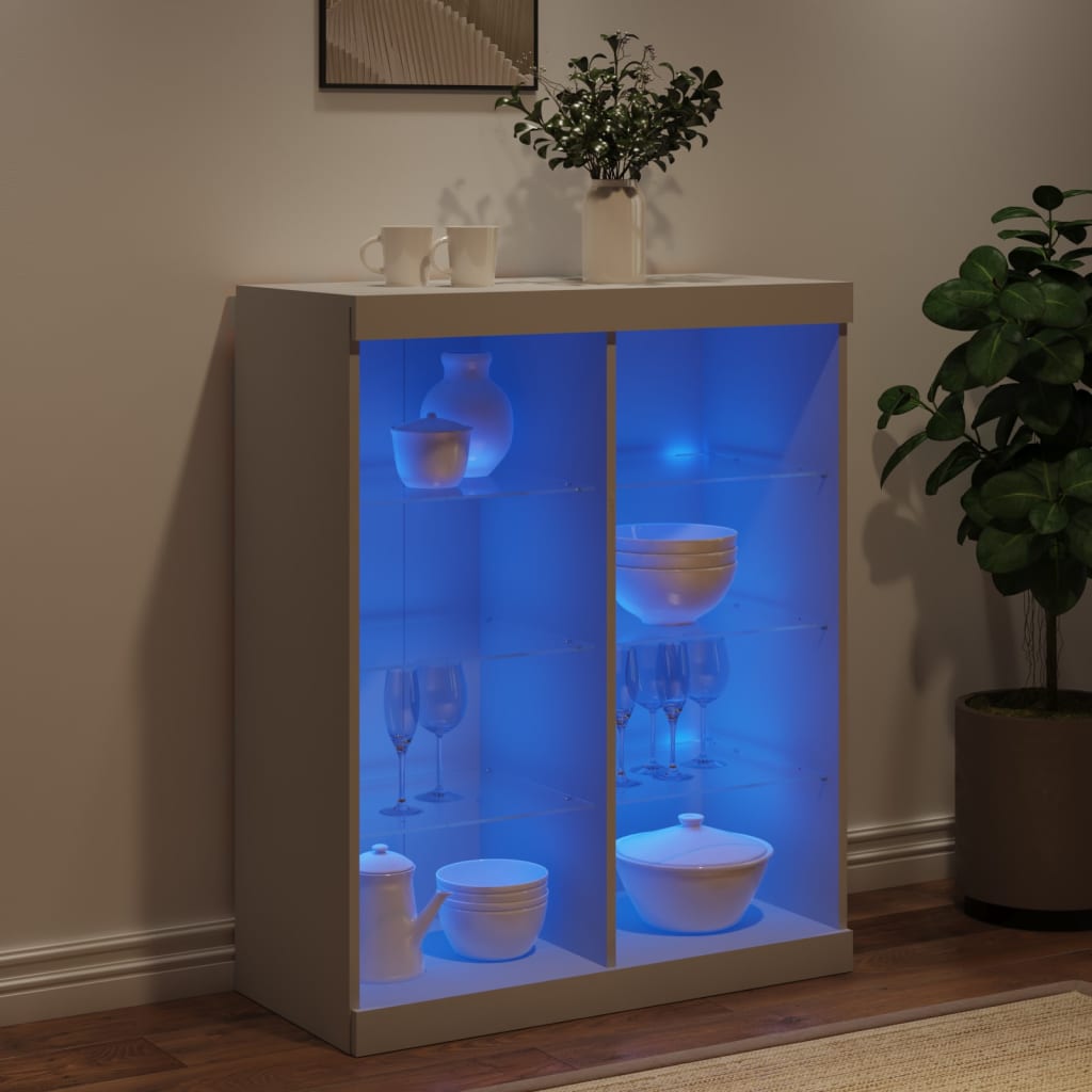 vidaXL Sideboard with LED Lights White 81x37x100 cm