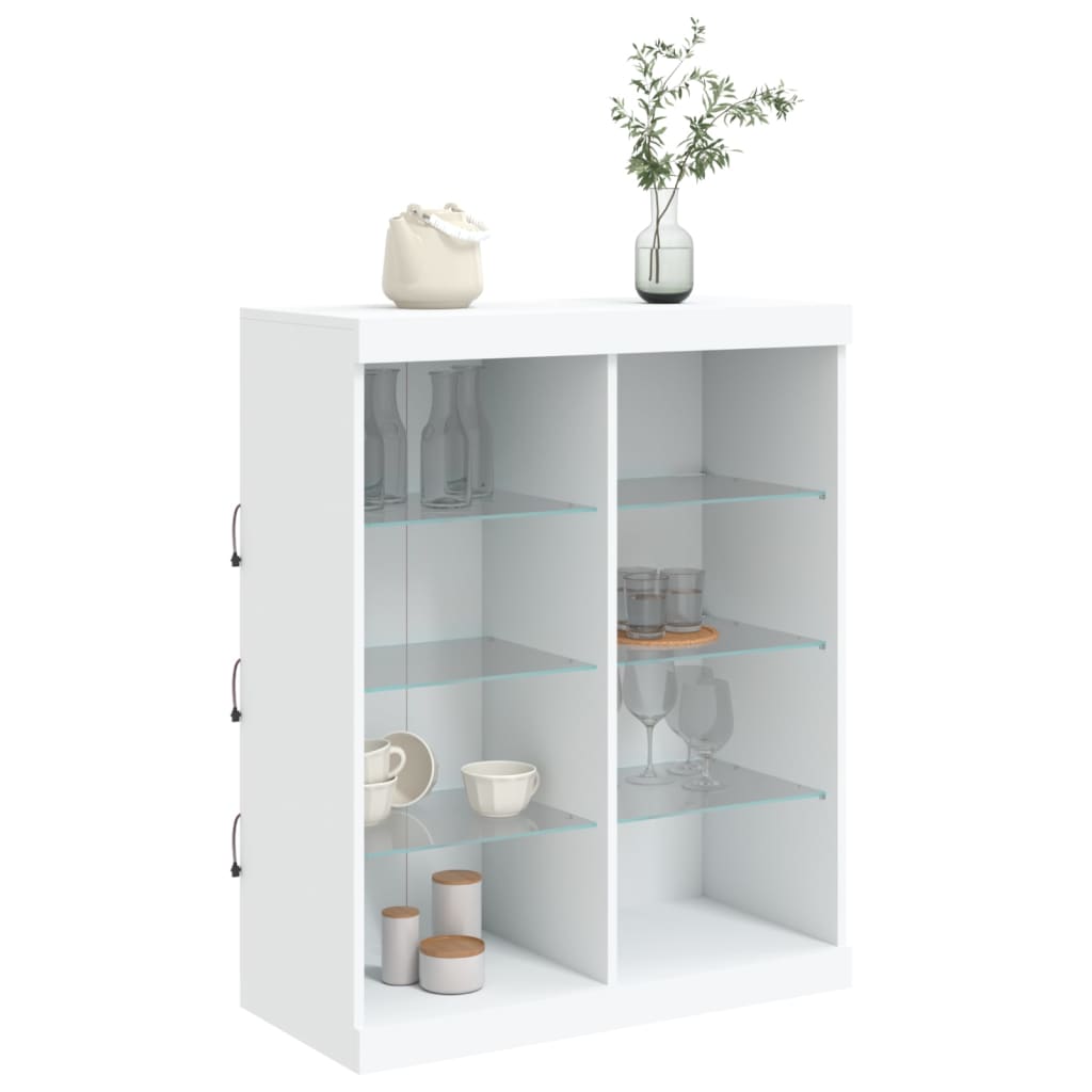 vidaXL Sideboard with LED Lights White 81x37x100 cm