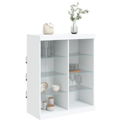 vidaXL Sideboard with LED Lights White 81x37x100 cm