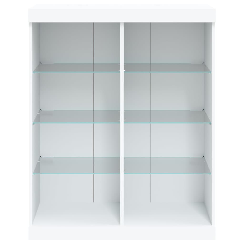 vidaXL Sideboard with LED Lights White 81x37x100 cm