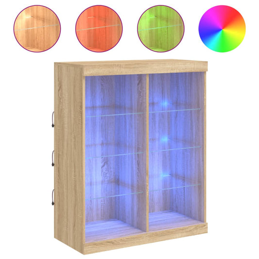 vidaXL Sideboard with LED Lights Sonoma Oak 81x37x100 cm