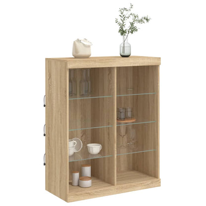 vidaXL Sideboard with LED Lights Sonoma Oak 81x37x100 cm