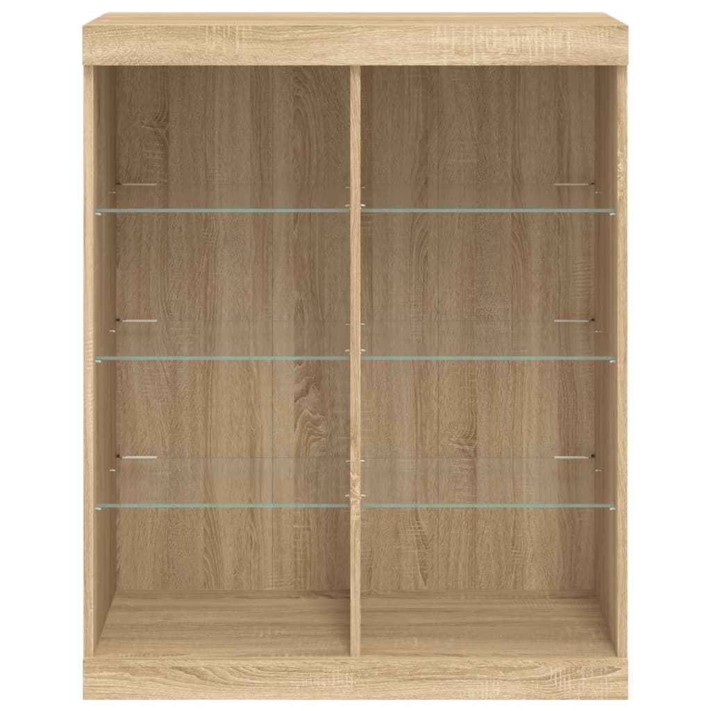 vidaXL Sideboard with LED Lights Sonoma Oak 81x37x100 cm