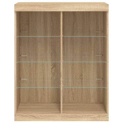 vidaXL Sideboard with LED Lights Sonoma Oak 81x37x100 cm