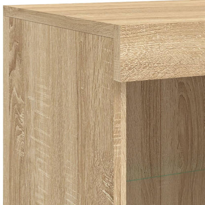 vidaXL Sideboard with LED Lights Sonoma Oak 81x37x100 cm