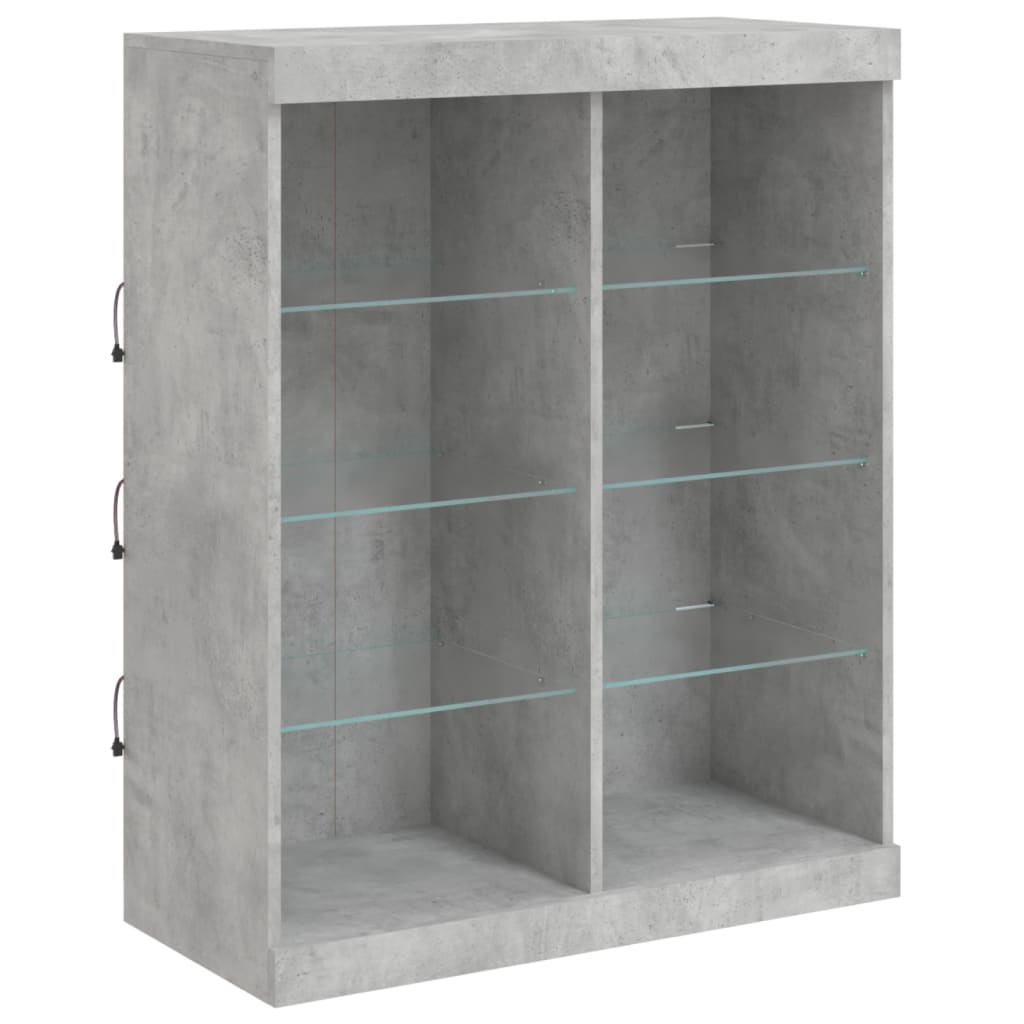 vidaXL Sideboard with LED Lights Concrete Grey 81x37x100 cm