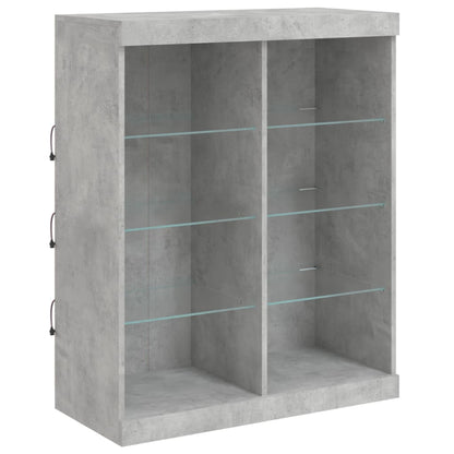 vidaXL Sideboard with LED Lights Concrete Grey 81x37x100 cm