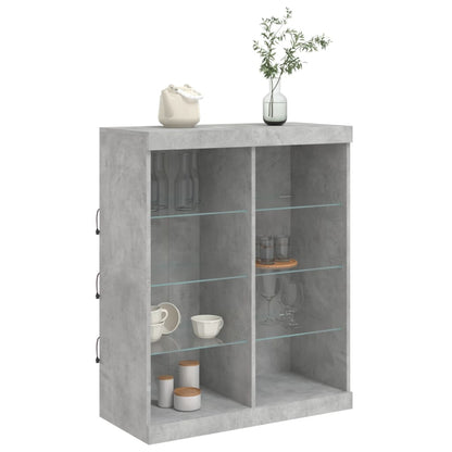 vidaXL Sideboard with LED Lights Concrete Grey 81x37x100 cm