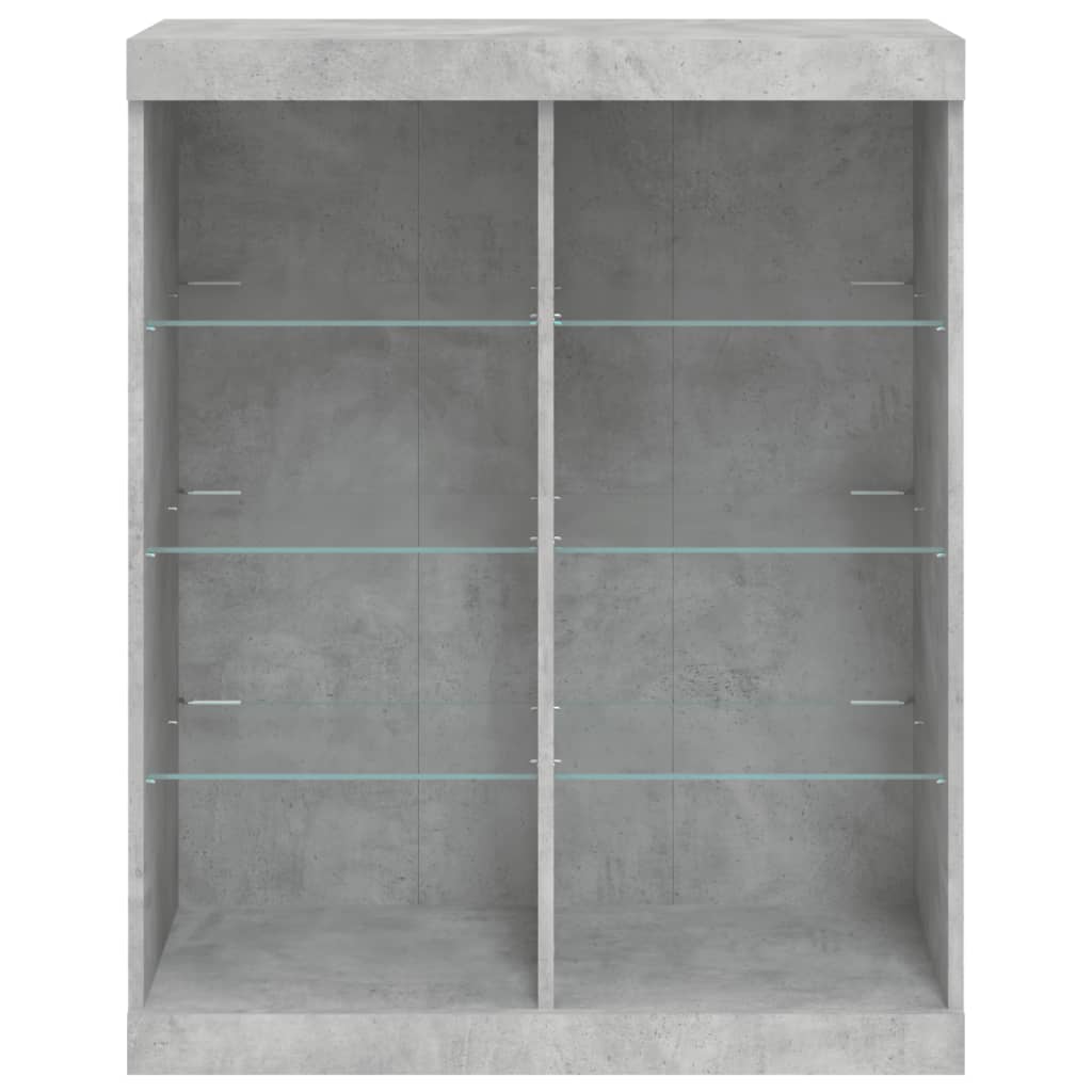 vidaXL Sideboard with LED Lights Concrete Grey 81x37x100 cm