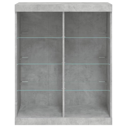 vidaXL Sideboard with LED Lights Concrete Grey 81x37x100 cm