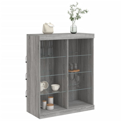 vidaXL Sideboard with LED Lights Grey Sonoma 81x37x100 cm