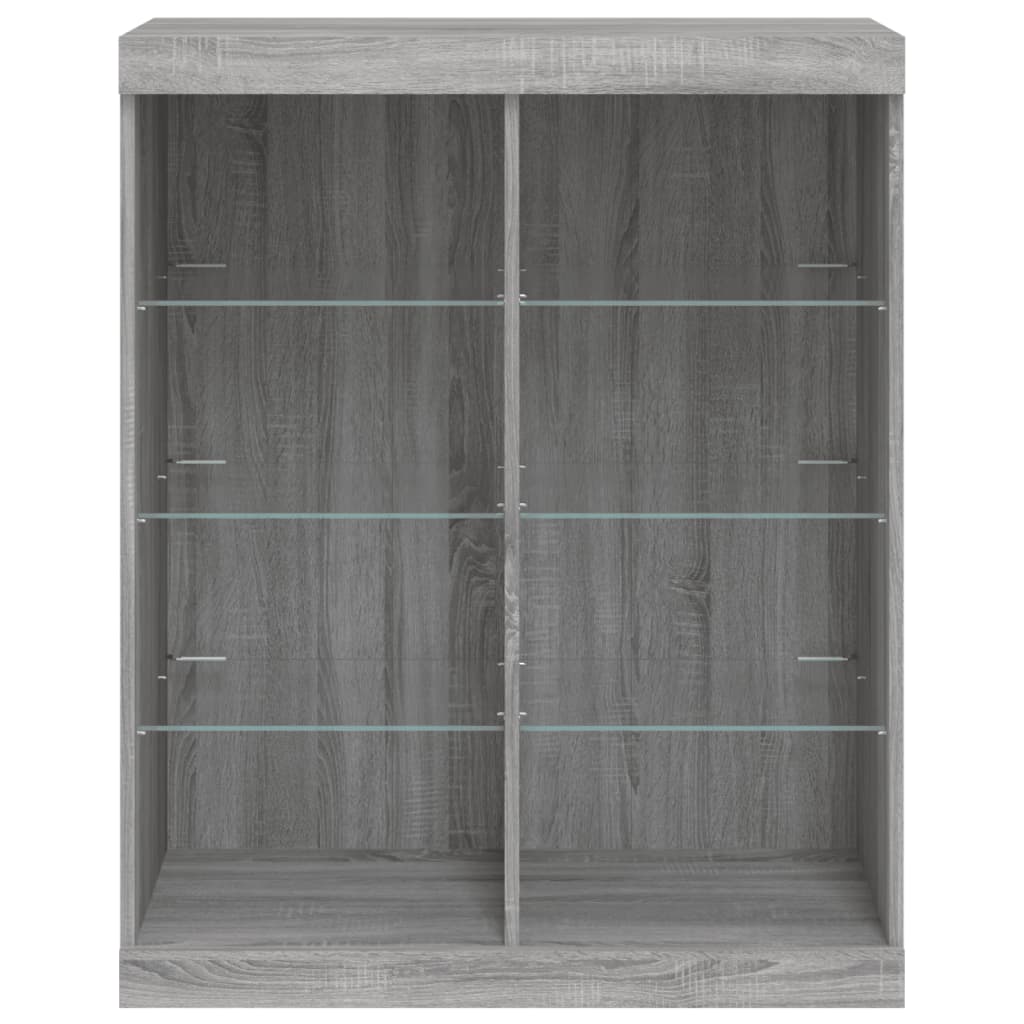 vidaXL Sideboard with LED Lights Grey Sonoma 81x37x100 cm