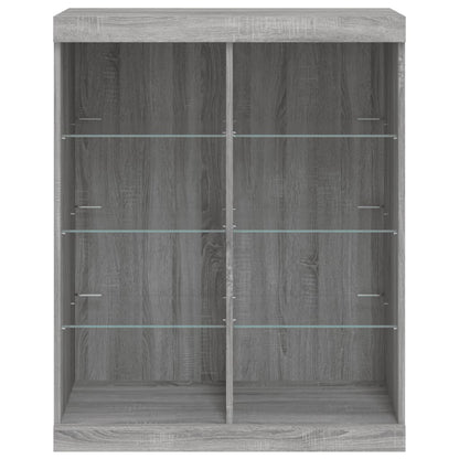 vidaXL Sideboard with LED Lights Grey Sonoma 81x37x100 cm