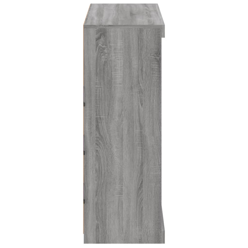vidaXL Sideboard with LED Lights Grey Sonoma 81x37x100 cm