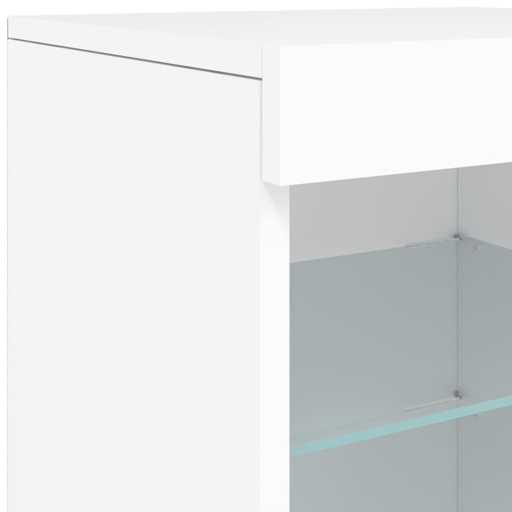 vidaXL Sideboard with LED Lights White 41x37x67 cm