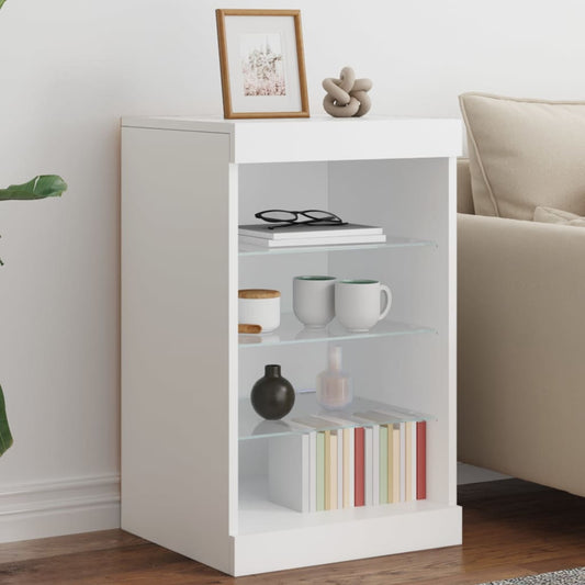 vidaXL Sideboard with LED Lights White 41x37x67 cm