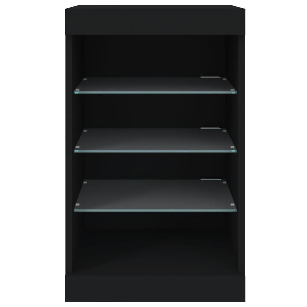 vidaXL Sideboard with LED Lights Black 41x37x67 cm