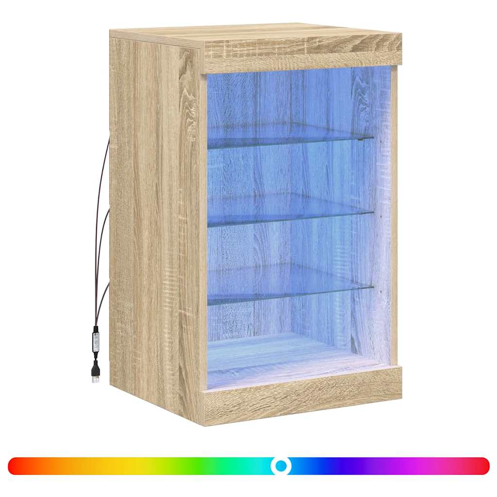vidaXL Sideboard with LED Lights Sonoma Oak 41x37x67 cm