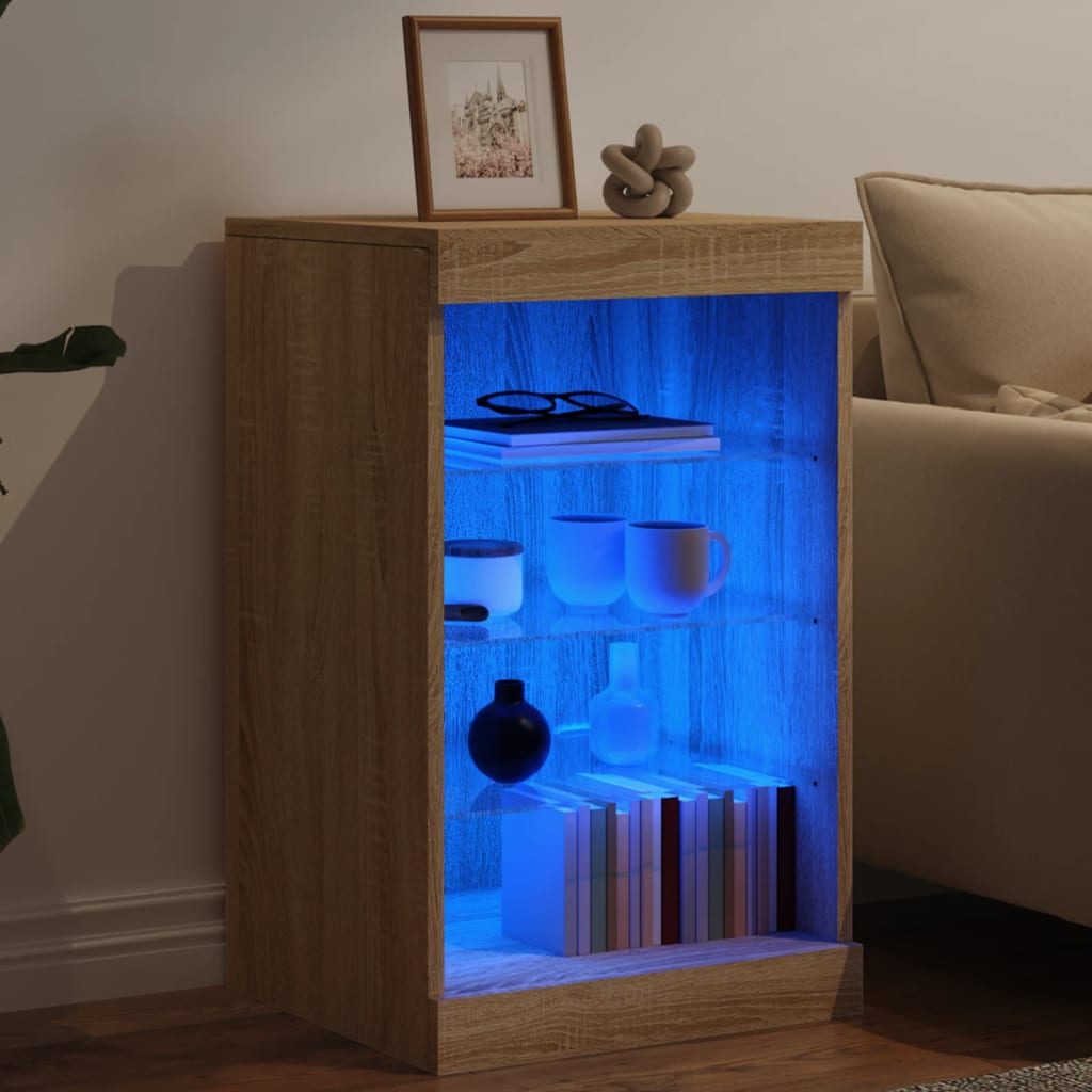 vidaXL Sideboard with LED Lights Sonoma Oak 41x37x67 cm
