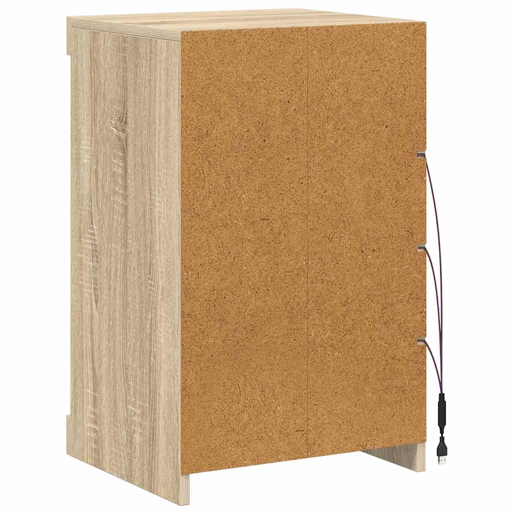 vidaXL Sideboard with LED Lights Sonoma Oak 41x37x67 cm