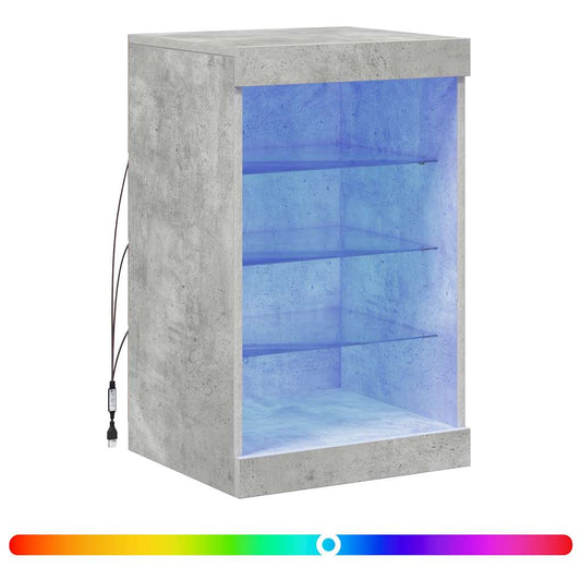 vidaXL Sideboard with LED Lights Concrete Grey 41x37x67 cm