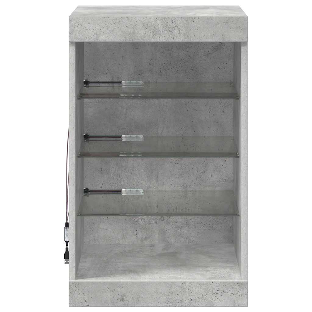 vidaXL Sideboard with LED Lights Concrete Grey 41x37x67 cm