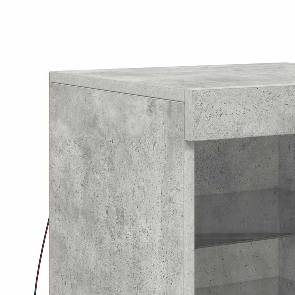 vidaXL Sideboard with LED Lights Concrete Grey 41x37x67 cm