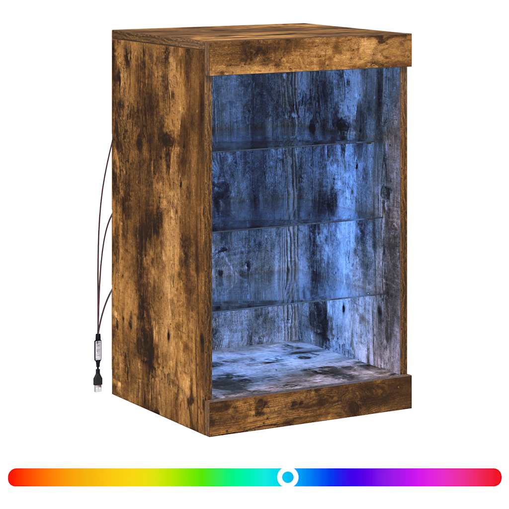vidaXL Sideboard with LED Lights Smoked Oak 41x37x67 cm