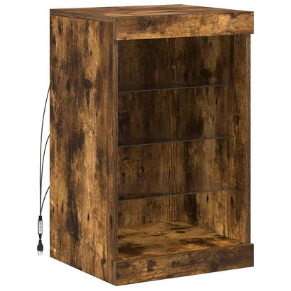 vidaXL Sideboard with LED Lights Smoked Oak 41x37x67 cm