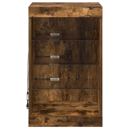 vidaXL Sideboard with LED Lights Smoked Oak 41x37x67 cm