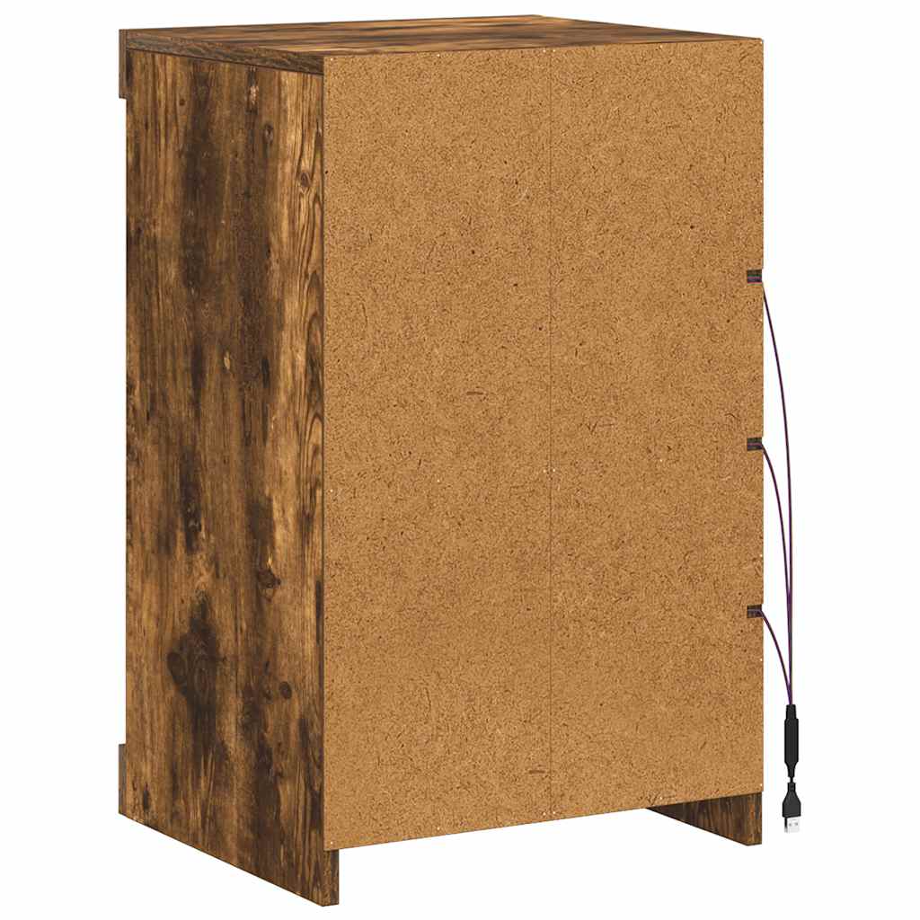 vidaXL Sideboard with LED Lights Smoked Oak 41x37x67 cm