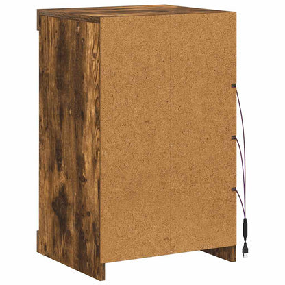 vidaXL Sideboard with LED Lights Smoked Oak 41x37x67 cm