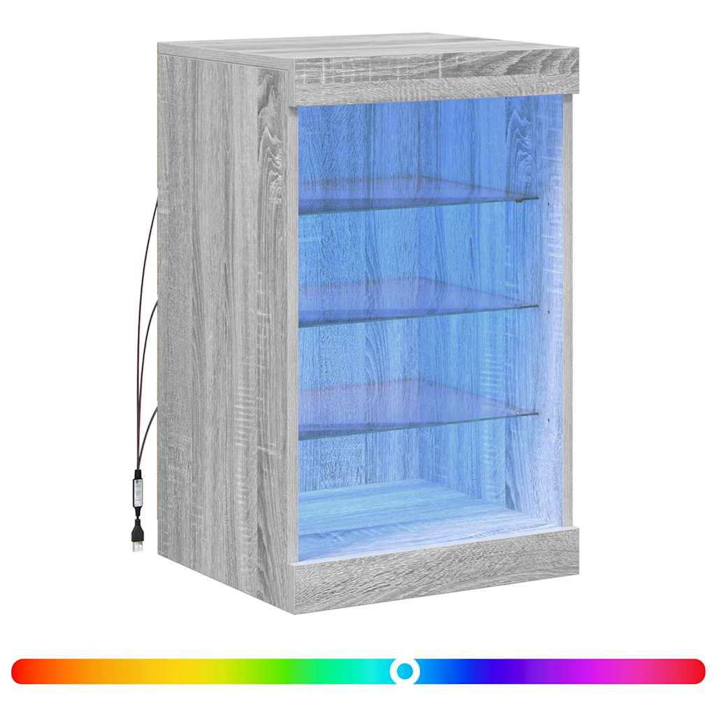 vidaXL Sideboard with LED Lights Grey Sonoma 41x37x67 cm