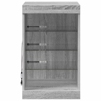 vidaXL Sideboard with LED Lights Grey Sonoma 41x37x67 cm