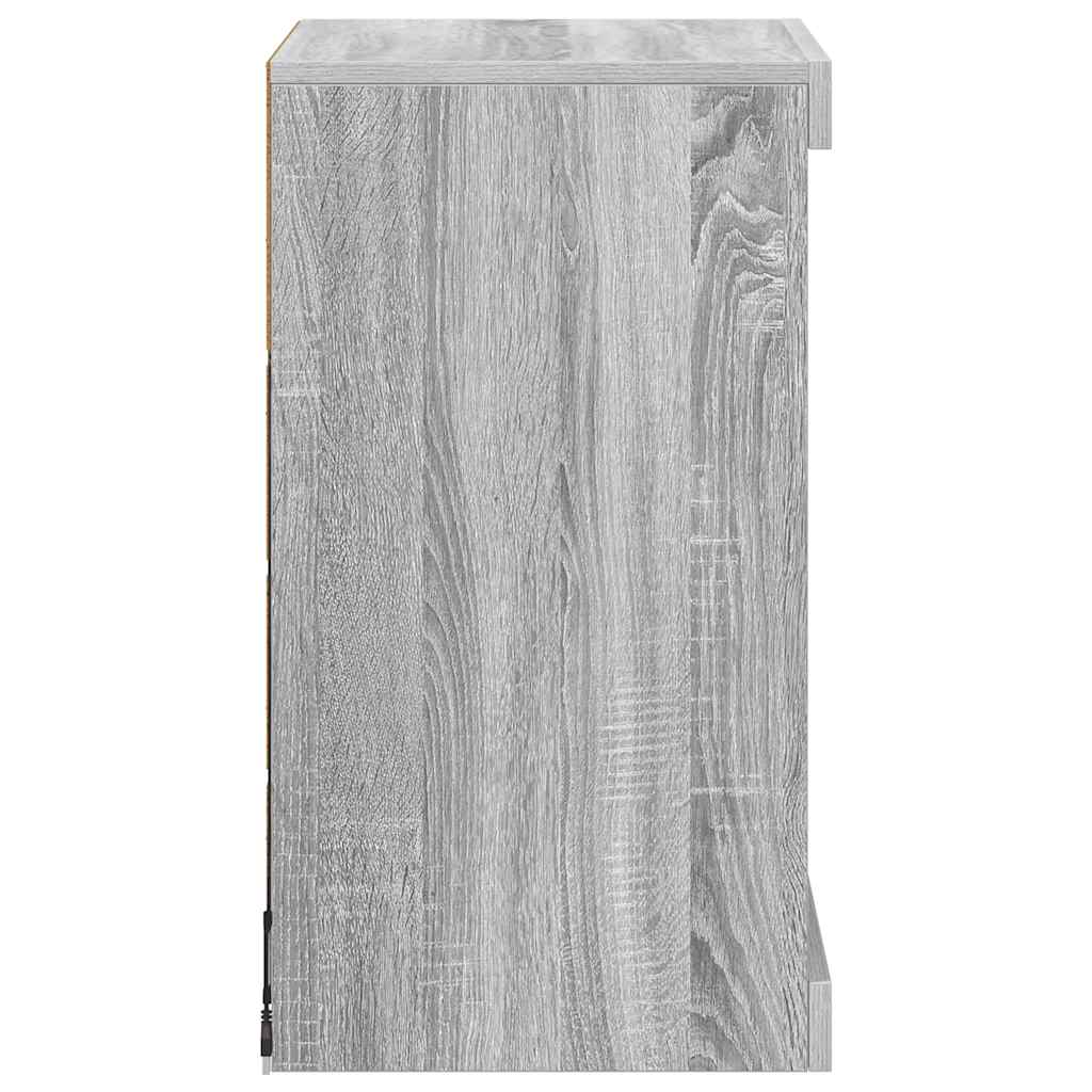 vidaXL Sideboard with LED Lights Grey Sonoma 41x37x67 cm