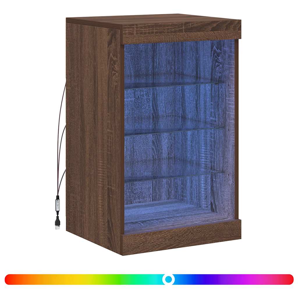 vidaXL Sideboard with LED Lights Brown Oak 41x37x67 cm