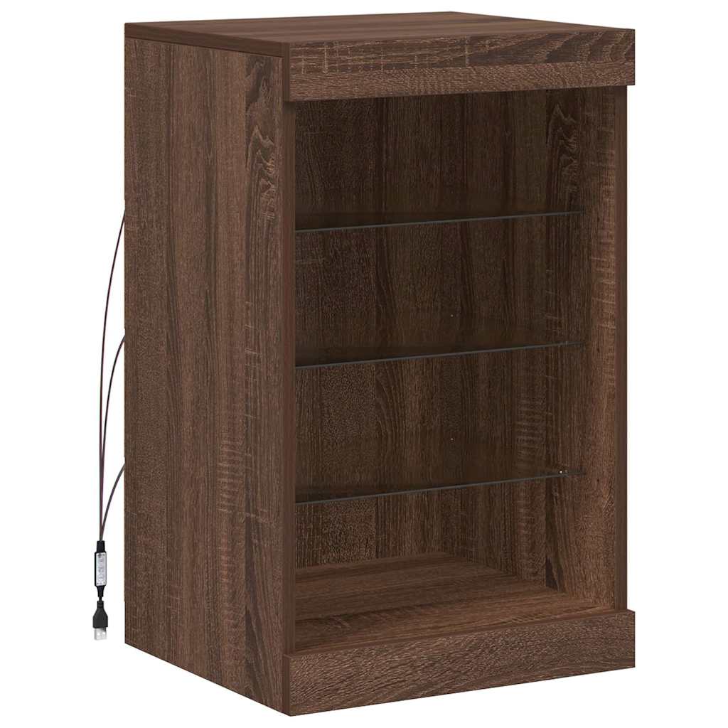 vidaXL Sideboard with LED Lights Brown Oak 41x37x67 cm