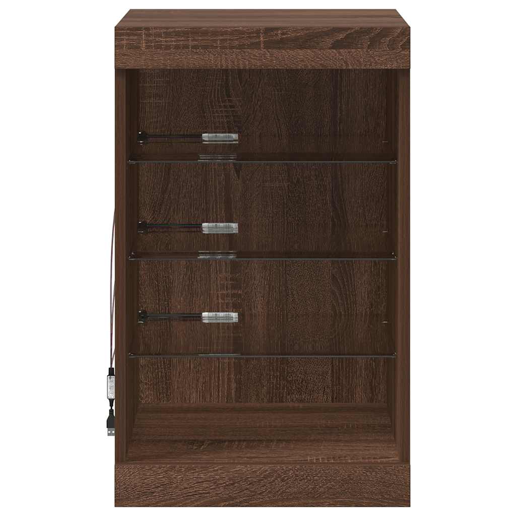 vidaXL Sideboard with LED Lights Brown Oak 41x37x67 cm
