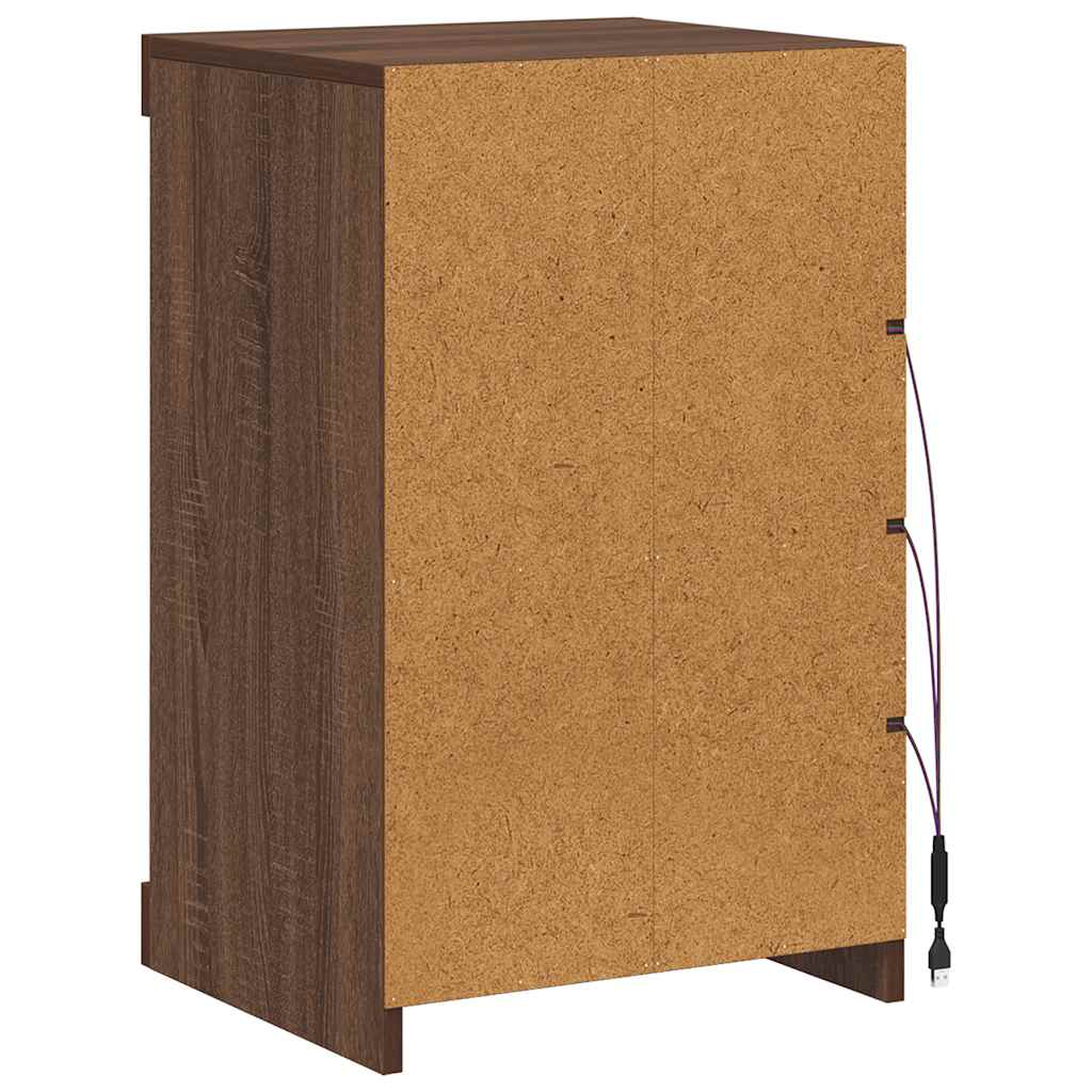 vidaXL Sideboard with LED Lights Brown Oak 41x37x67 cm