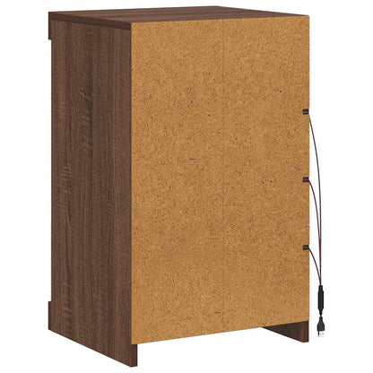 vidaXL Sideboard with LED Lights Brown Oak 41x37x67 cm